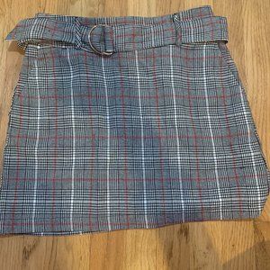 Aqua Plaid Mini Skirt